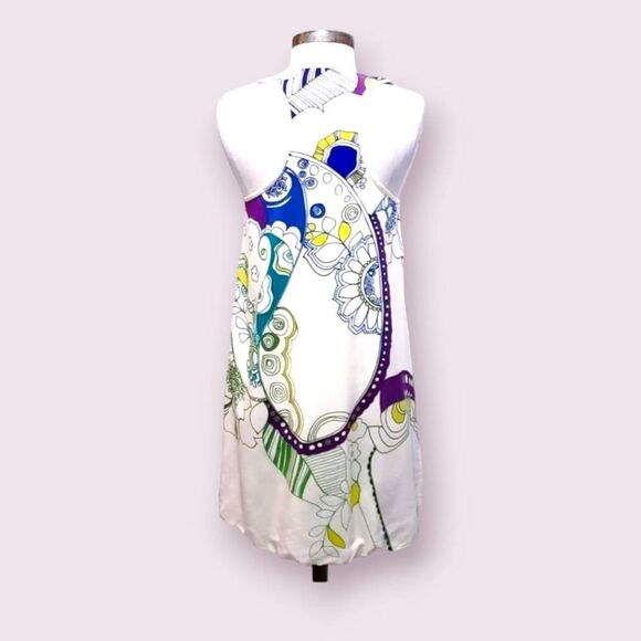 Tibi floral silk dress with bubble hem size 2 - Picture 2 of 7